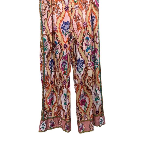 Ranna Gill Anthropologie Bohemian Wide Leg Jumpsuit Womens Medium Floral Pleated - Picture 7 of 16